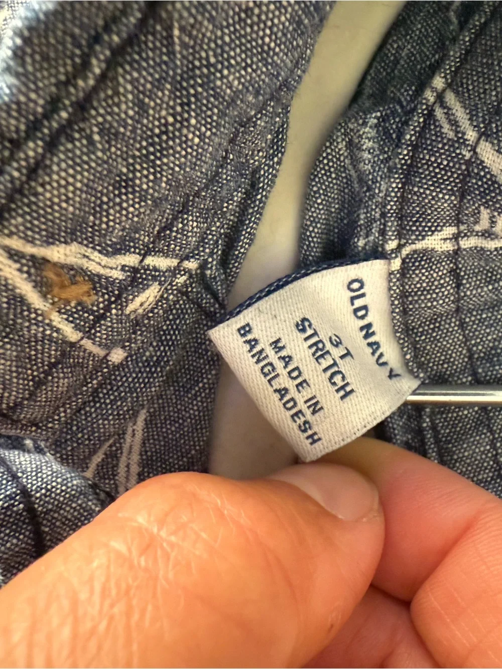 Old Navy Navy Button-Down Shirt with White Shark Print